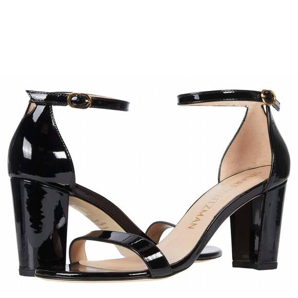 NEW STUART WEITZMAN women's nearlynude ankle strap city sandal in black